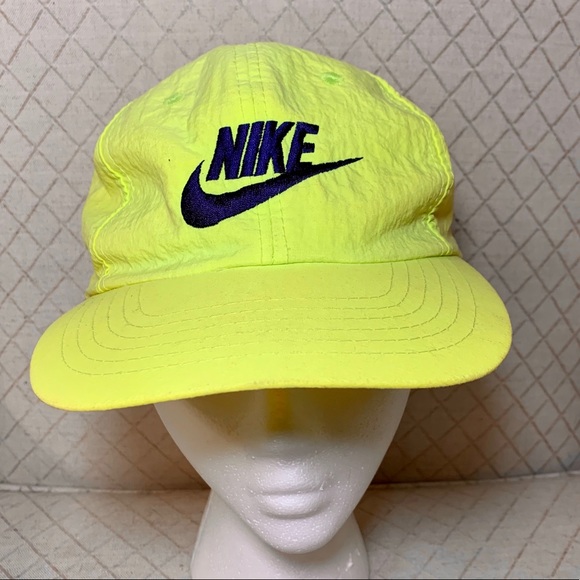 Nike Other - Vintage 80’s Nike Swoosh Neon SnapBack Hat RARE Cap